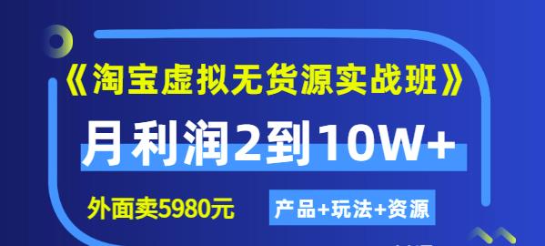 程哥《淘宝虚拟无货源实战班》线上第四期：月利润2到10W （产品 玩法 资源)