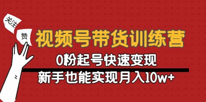 视频号带货训练营：0粉起号快速变现