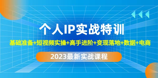 2023个人IP实战特训：基础准备 短视频实操 高手进阶 变现落地 数据 电商