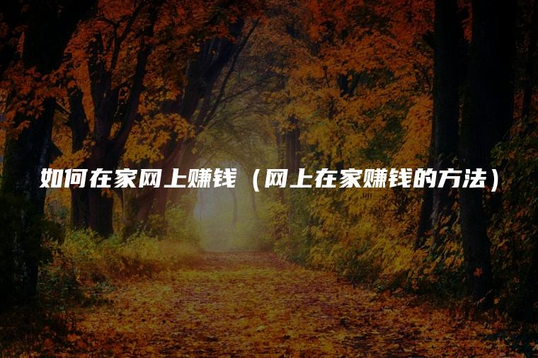 如何在家网上赚钱（网上在家赚钱的方法）