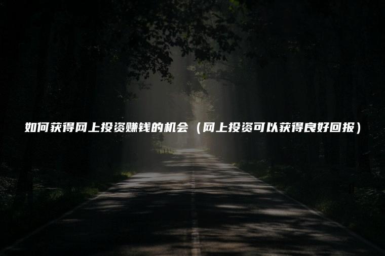 如何获得网上投资赚钱的机会（网上投资可以获得良好回报）