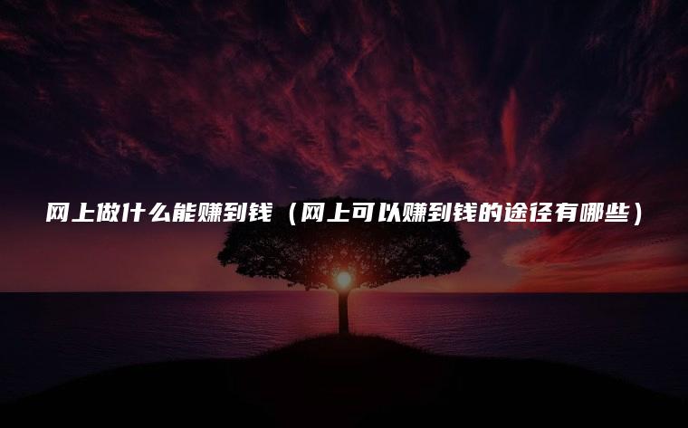 网上做什么能赚到钱（网上可以赚到钱的途径有哪些）