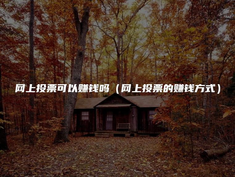 网上投票可以赚钱吗（网上投票的赚钱方式）