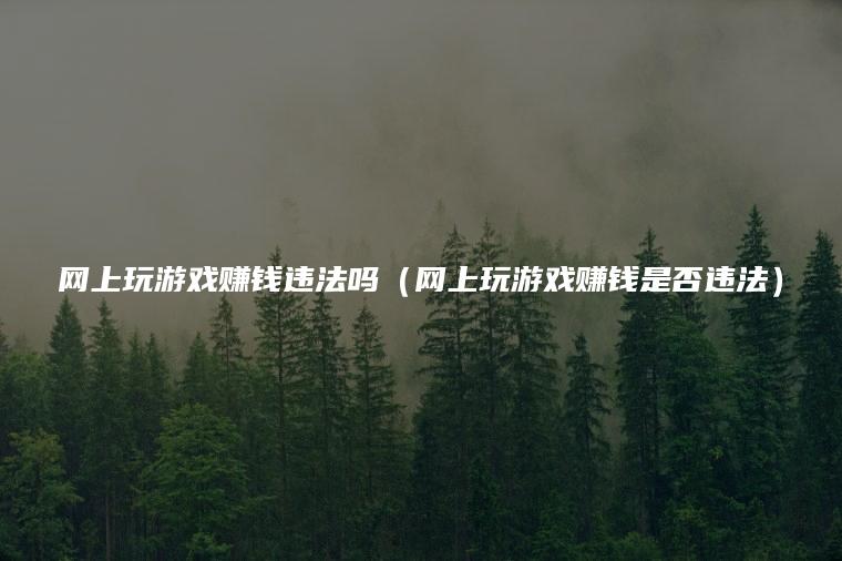 网上玩游戏赚钱违法吗（网上玩游戏赚钱是否违法）