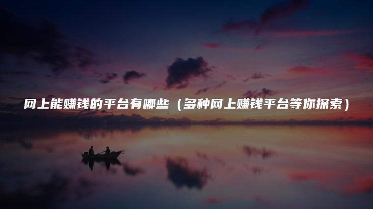 网上能赚钱的平台有哪些（多种网上赚钱平台等你探索）