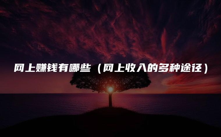 网上赚钱有哪些（网上收入的多种途径）