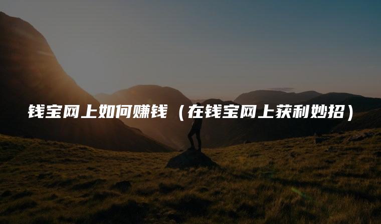 钱宝网上如何赚钱（在钱宝网上获利妙招）
