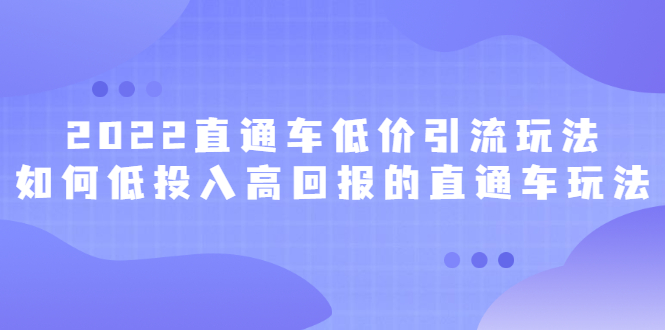 直通车低价引流玩法，教大家如何低投入高回报的直通车玩法