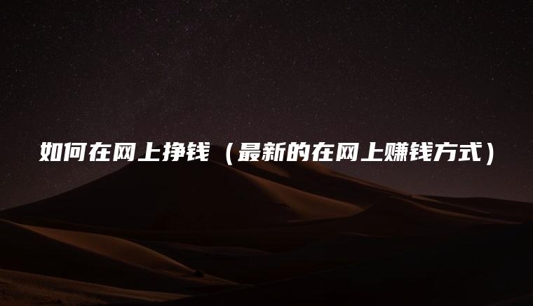 如何在网上挣钱（最新的在网上赚钱方式）