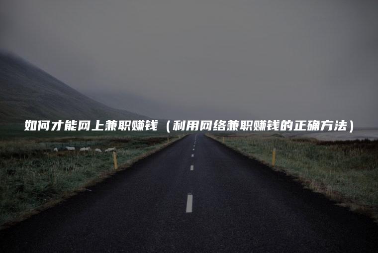 如何才能网上兼职赚钱（利用网络兼职赚钱的正确方法）