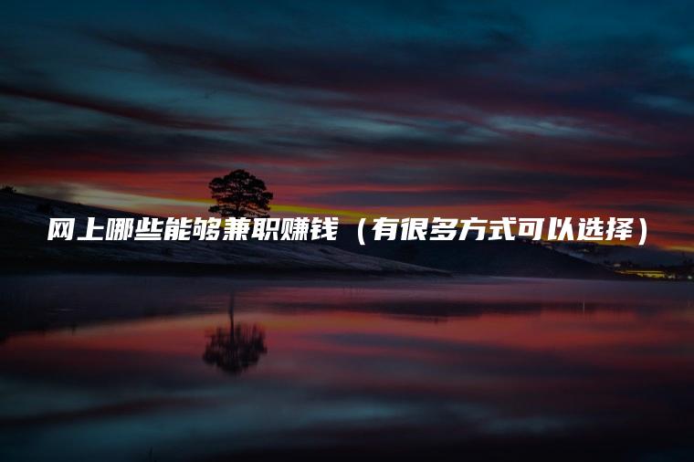网上哪些能够兼职赚钱（有很多方式可以选择）