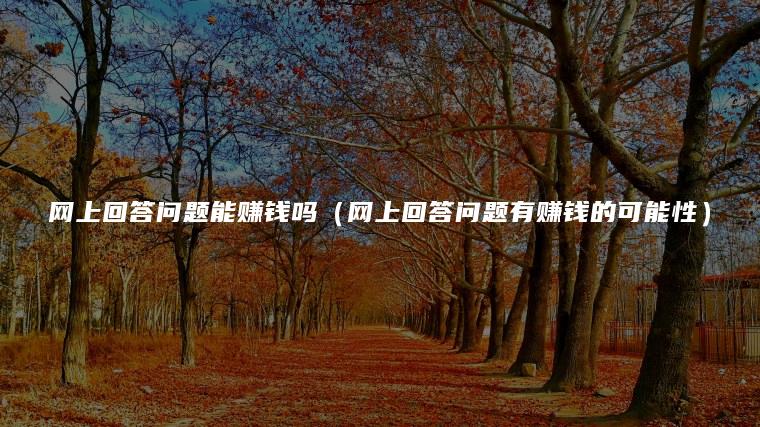 网上回答问题能赚钱吗（网上回答问题有赚钱的可能性）