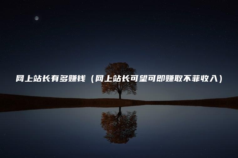 网上站长有多赚钱（网上站长可望可即赚取不菲收入）