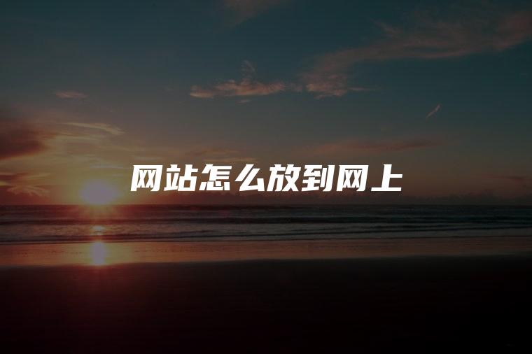 网站怎么放到网上