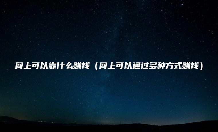 网上可以靠什么赚钱（网上可以通过多种方式赚钱）