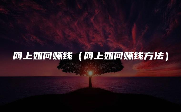 网上如何赚钱（网上如何赚钱方法）