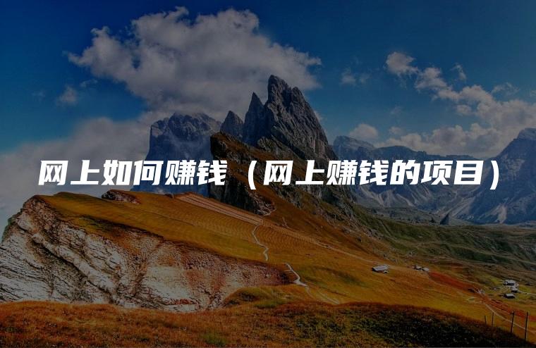 网上如何赚钱（网上赚钱的项目）
