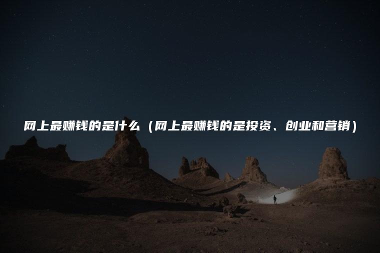 网上最赚钱的是什么（网上最赚钱的是投资、创业和营销）