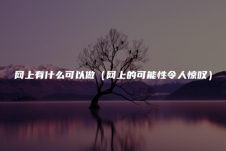 网上有什么可以做（网上的可能性令人惊叹）