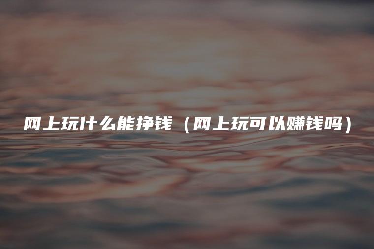网上玩什么能挣钱（网上玩可以赚钱吗）