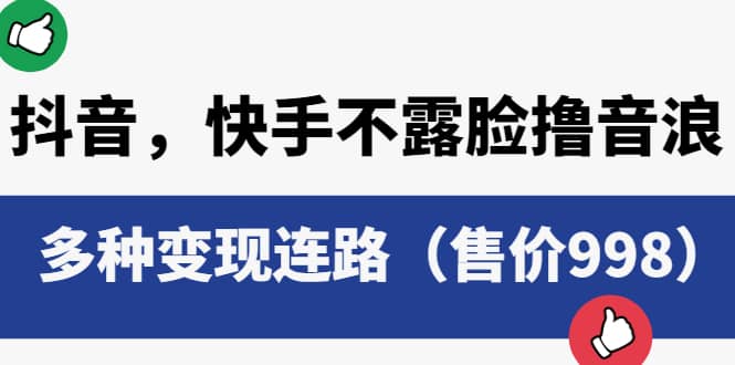 抖音快手不露脸撸音浪项目，多种变现连路（售价998）