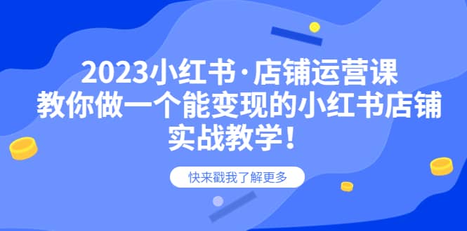 2023小红书店铺运营课，教你做一个能变现的小红书店铺，20节实战教学