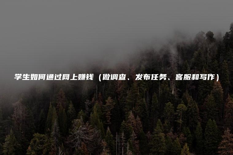 学生如何通过网上赚钱（做调查、发布任务、客服和写作）