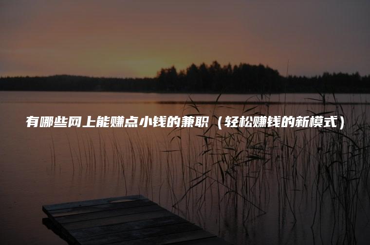有哪些网上能赚点小钱的兼职（轻松赚钱的新模式）