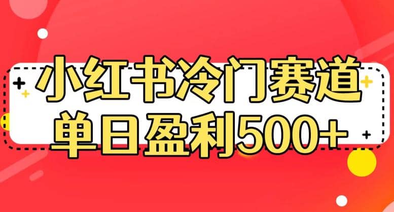 小红书冷门赛道，单日盈利500