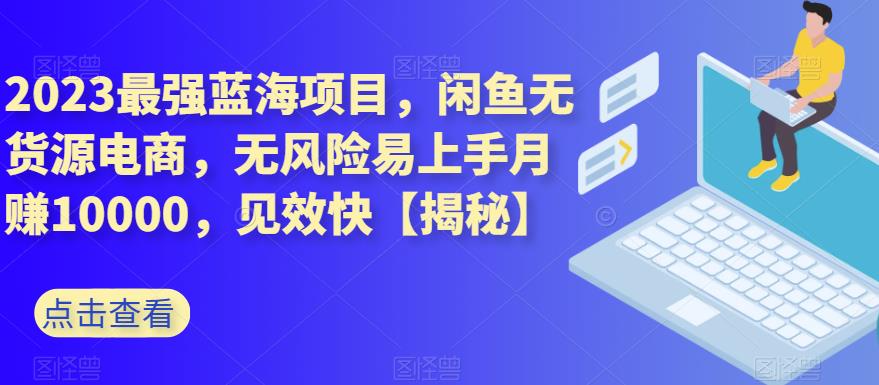 2023蓝海项目，闲鱼无货源电商，无风险易上手月赚10000，见效快【揭秘】