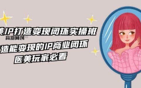 （11850期）医美IP打造-变现闭环实操班，打造能变现的IP商业闭环，医美玩家必看-22节