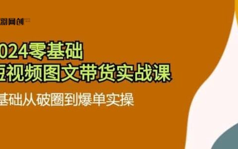 （11878期）2024零基础短视频图文带货实战课：0基础从破圈到爆单实操（35节课）
