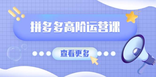 （14327期）拼多多高阶运营课：极致群爆款玩法，轻付费无尽复制，打造单品爆款之路