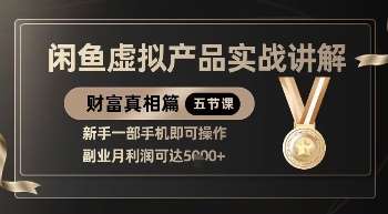 精品！闲鱼虚拟产品实战讲解，新手一部手机即可操作，副业月利润可达5k+