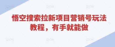 悟空搜索拉新项目营销号玩法教程，有手就能做
