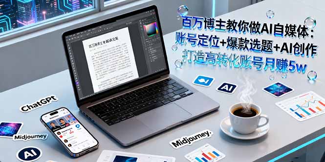 百万博主教你做AI自媒体：账号定位+爆款选题+AI创作 打造高转化账号月收5w