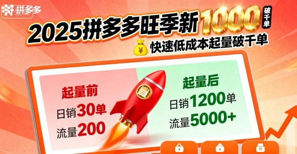 2025拼多多旺季新老店铺快速低成本起量破千单