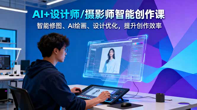 AI+设计师/摄影师智能创作课：智能修图、AI绘画、设计优化，提升创作效率