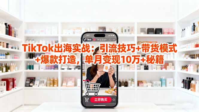 TikTok出海实战」引流技巧+带货模式+爆款打造，单月变现10万+秘籍