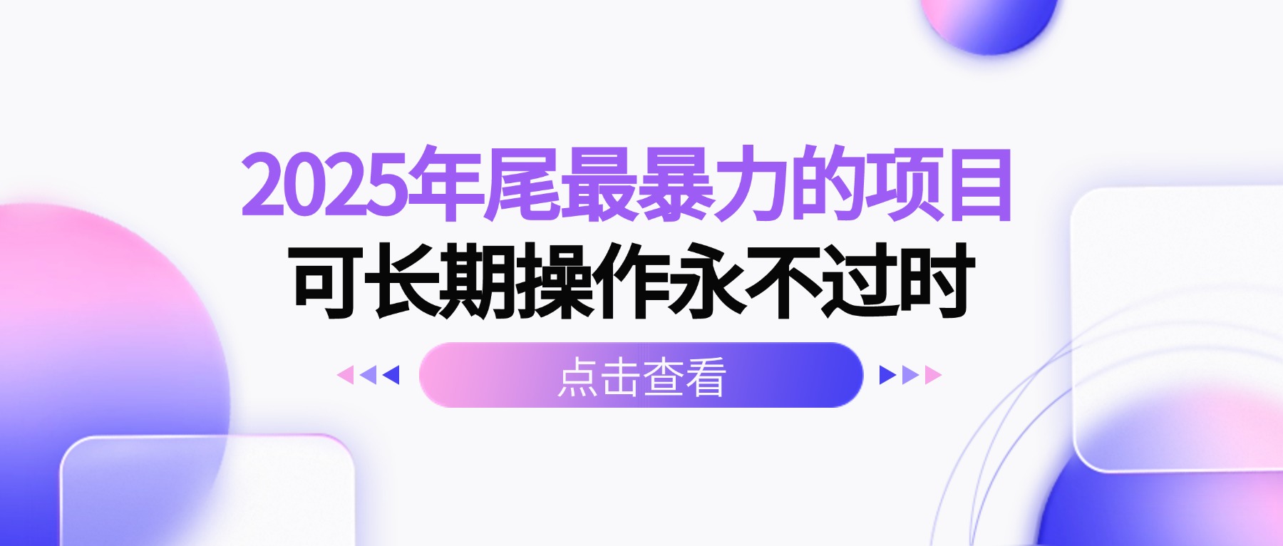 2025年尾最爆栗的项目可长期操作永不过时