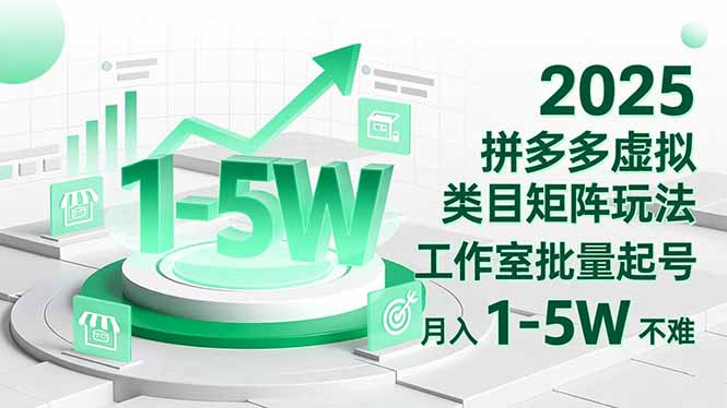 2025 拼多多虚拟类目矩阵玩法：工作室批量起号实操与被动收入变现指南