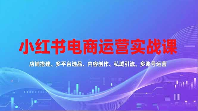 小红书电商运营实战指南：店铺搭建、选品、内容创作与引流变现策略