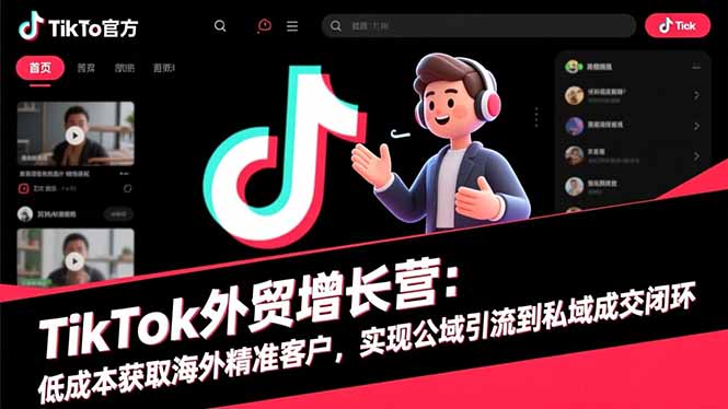 TikTok外贸实操项目：低成本获取海外精准客户，实现公域引流到私域变现闭环