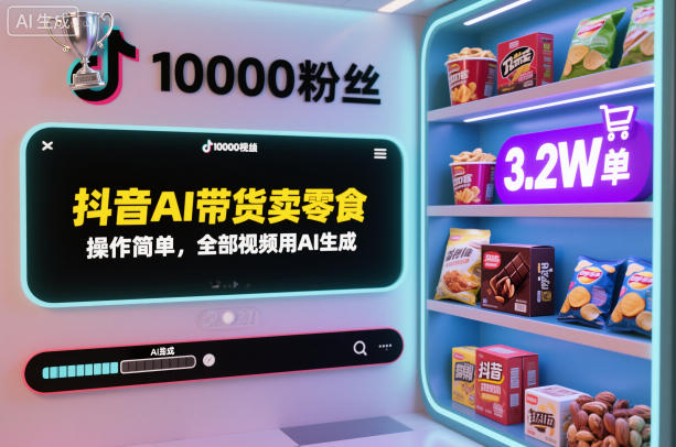 抖音AI带货卖零食实战：AI生成视频的被动收入方法