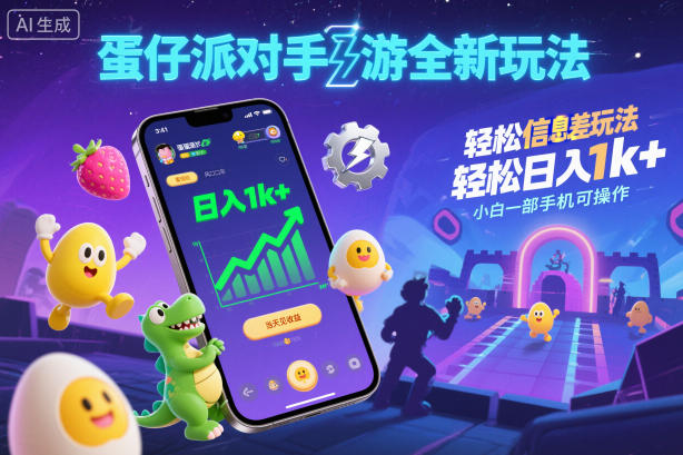 蛋仔派对手游信息差玩法实战攻略：快速变现方法，新手手机操作指南