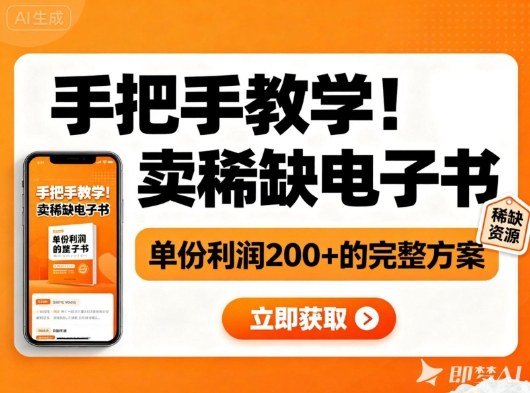 小红书稀缺电子书销售实操指南：手把手教学完整盈利方法