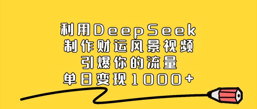 利用DeepSeek制作财运风景视频的流量变现实操攻略