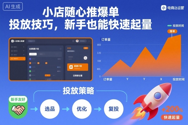 小店随心推高效投放策略，新手也能快速起量