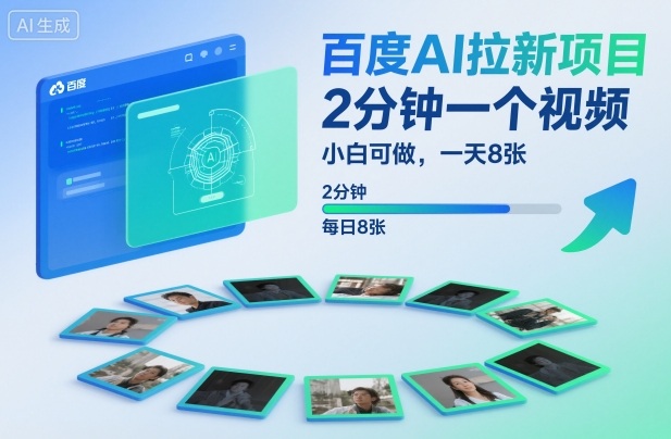 百度AI拉新项目实操指南：快速视频制作，新手轻松变现【附案例+保姆级教程】