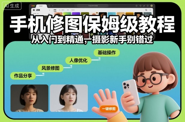 手机修图变现指南:从入门到精通,摄影新手必看
(其他符合要求的优化标题供参考):
1. 手机修图创收全攻略:零基础到精通,新手也能学的变现方法
2. 实测手机修图变现思路:从入门到精通,新手轻松上手
3. 手机修图变现实操课:新手从入门到精通指南
4. 靠手机修图赚钱?新手从入门到精通的实战拆解
5. 摄影新手福利:手机修图从入门到精通的变现项目指南 手机修图变现指南:从入门到精通,摄影新手必看
(其他符合要求的优化标题供参考):
1. 手机修图创收全攻略:零基础到精通,新手也能学的变现方法
2. 实测手机修图变现思路:从入门到精通,新手轻松上手
3. 手机修图变现实操课:新手从入门到精通指南
4. 靠手机修图赚钱?新手从入门到精通的实战拆解
5. 摄影新手福利:手机修图从入门到精通的变现项目指南